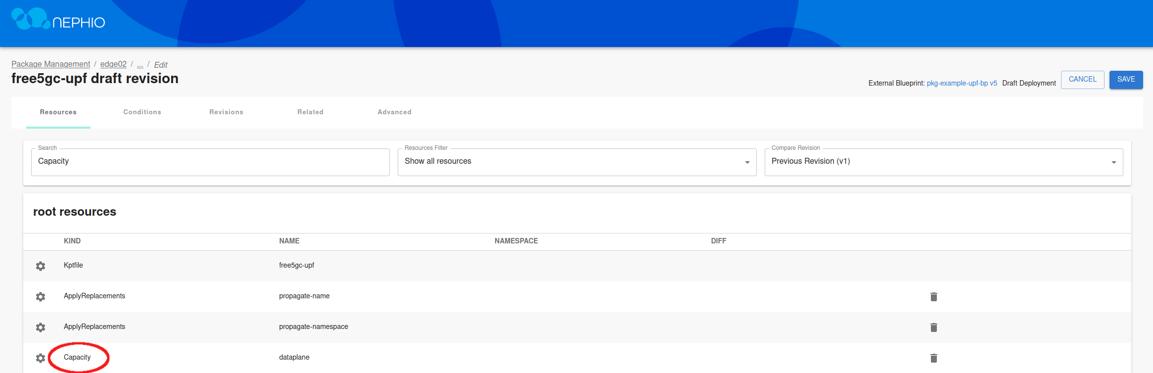 Capacity.yaml file