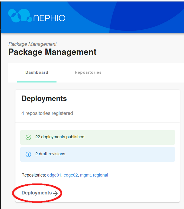 Deployments in Nephio UI